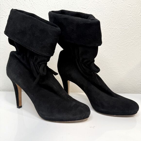 Kate Spade Suede Tie Up Booties Stiletto Tall Heels Size 8 - Picture 1 of 7